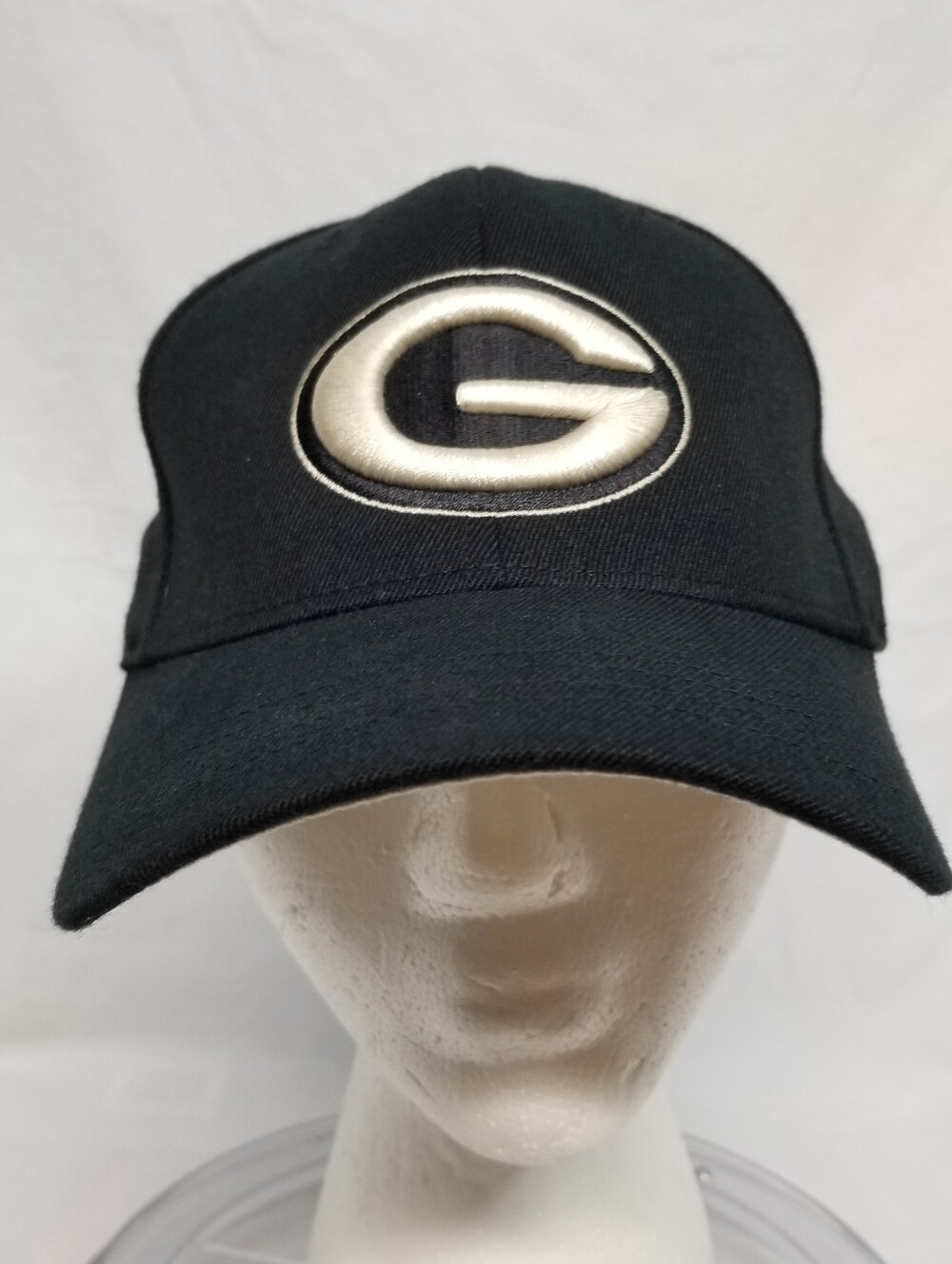 Vintage Green Bay Packers Reebok Hat Mens Black Flex Fit Embroidered G Cap Logo